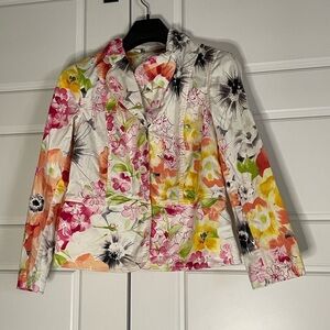 Coldwater Creek | Women’s Colorful Floral Print Pea Coat Jacket
